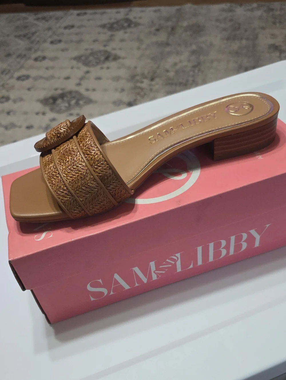 Andie Brown Woven Buckle Slide
